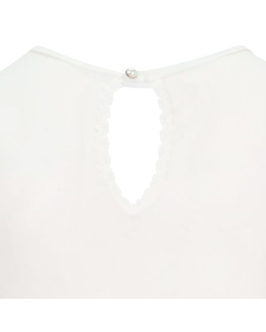 Belle -et-BonBon White Angel Mesh Angel Wing Cap-Sleeved Sheer Body With Pearl Button Sequin And Beaded Embellishment.Gift Wrapped