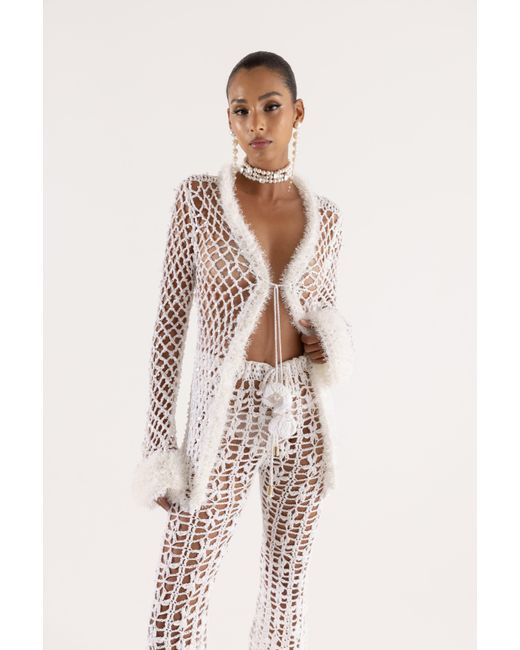 Andreeva White Vanilla Handmade Crochet Shirt