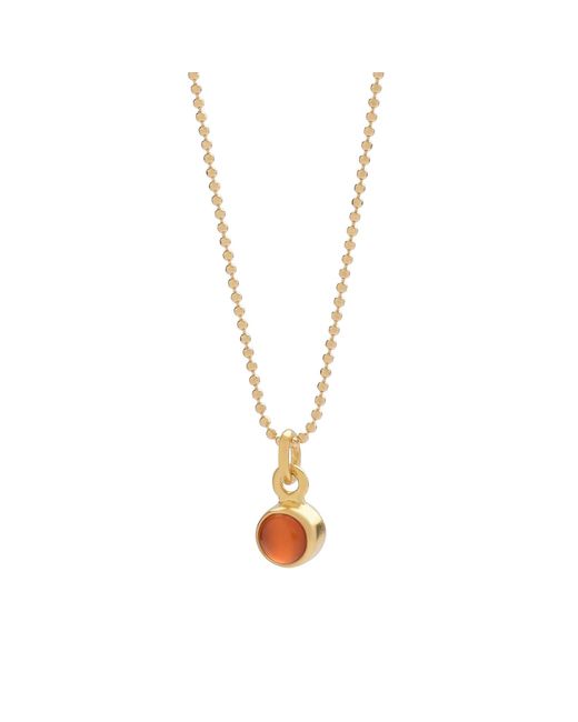 Nellou Jewellery Metallic Carnelian Birthstone Necklace – July Gem Dot