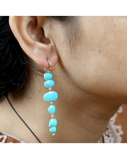 Artisan Blue Diamond Drop Earrings