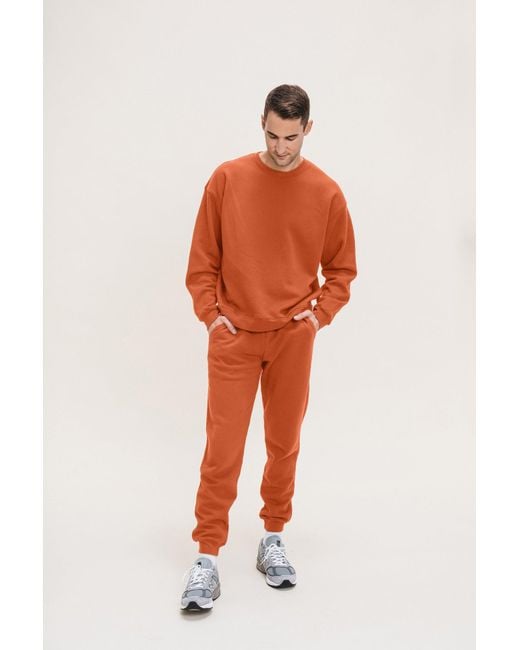 Ocio Leisurewear Orange Oversized Crewneck for men