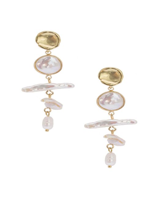 Saachi Brown Baroque Pearl Drop Statement Earring