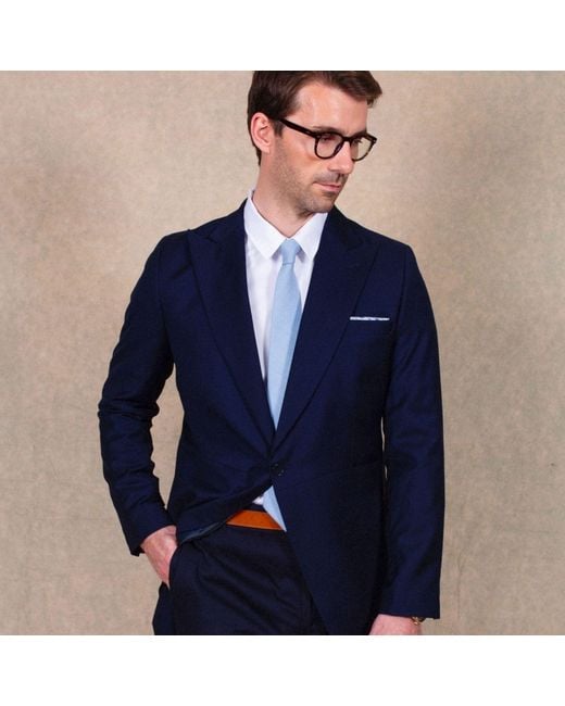 LE COLONEL Blue Arctic Italian Wool Tie for men