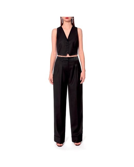 AGGI by HALEWSKI Black Frankie Fashion Wide Trousers