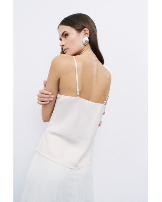 Nocturne White Blouse With Rope Straps