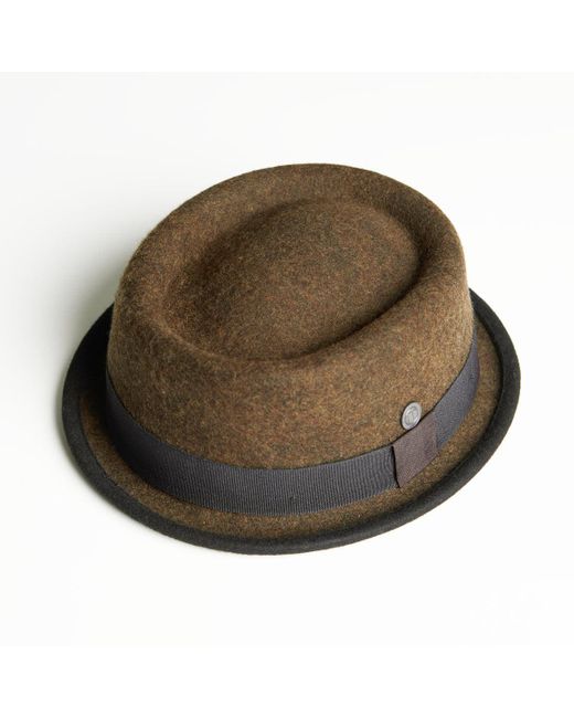 Dasmarca Hats Green Tony Cordova Felt Skimpy Brim Short Brim Rude Boy Mod Style Porkpie Hat for men