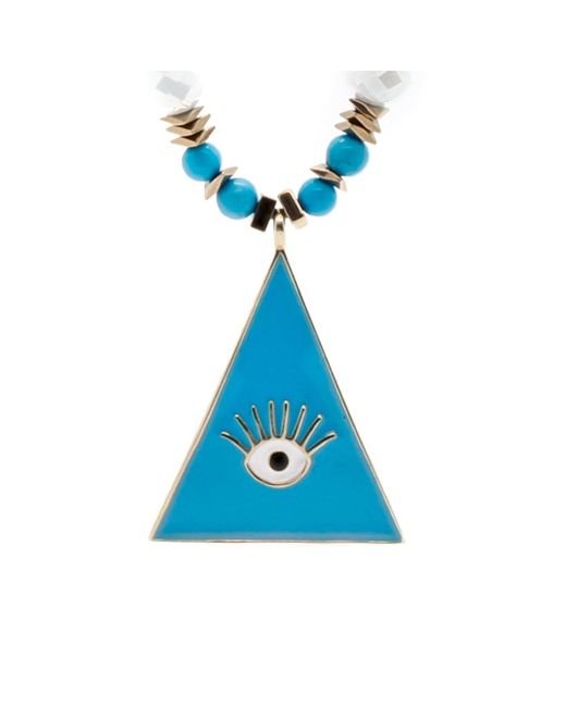 Ebru Jewelry Blue Evil Eye Pendant Beaded Mystic Symbol Necklace