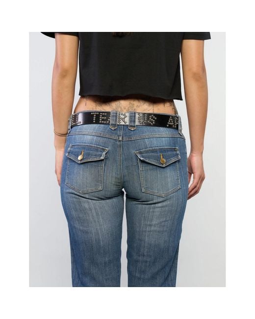 Stuart Trevor Black Love Will Tear Us Apart Leather Studded Thin Belt
