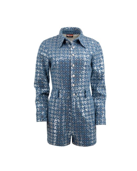Maui X Lolita Blue Moné Sequin Denim Romper