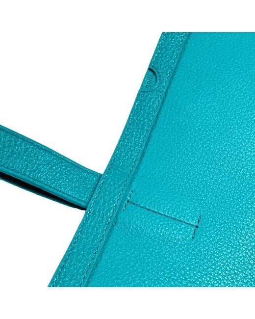 godi. Blue The Ivy Handmade Leather Tote Bag
