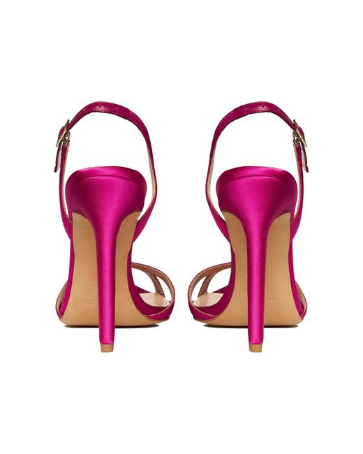 Ginissima Pink Thea Plum Satin Sandals