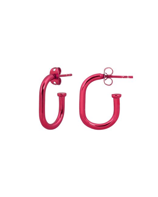 Lavani Jewels Red Saito Fuchsia Hoops