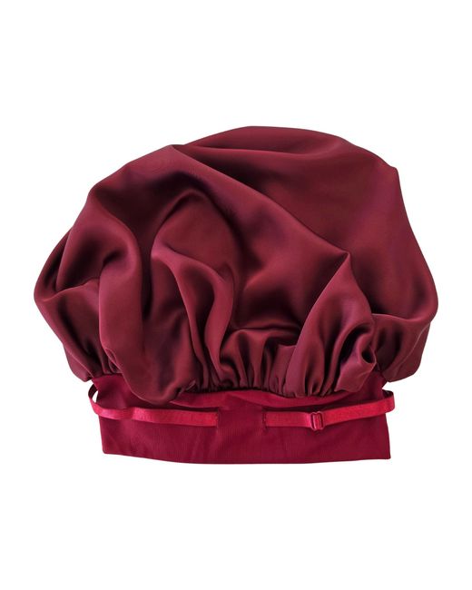 St Cayman Red Ibonnet Rem Adjustable Satin Hair Bonnet Eye Mask With Gel Insert