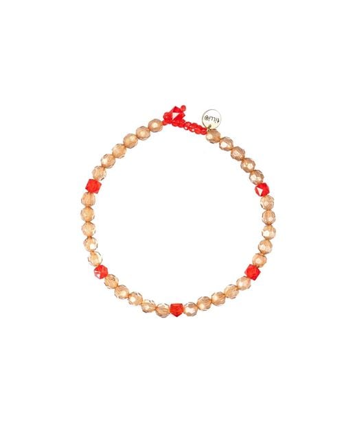 Tillie Beads Red Burly Wood Daily Wear Carnival Bead Necklace