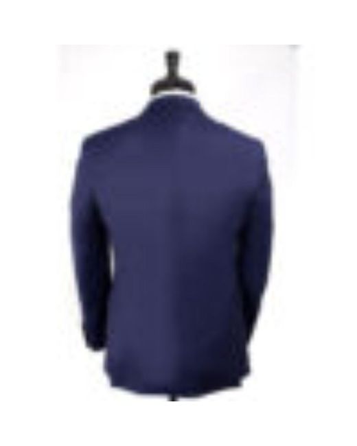 DAVID WEJ Blue Aldo Double Breasted Peak Lapel Blazer – for men