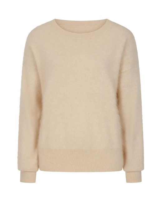 Loop Cashmere Neutrals Brushed Cashmere Sweater in Natural | Lyst UK