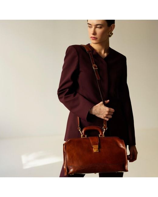 Time Resistance Brown Small Leather Doctor Bag For
