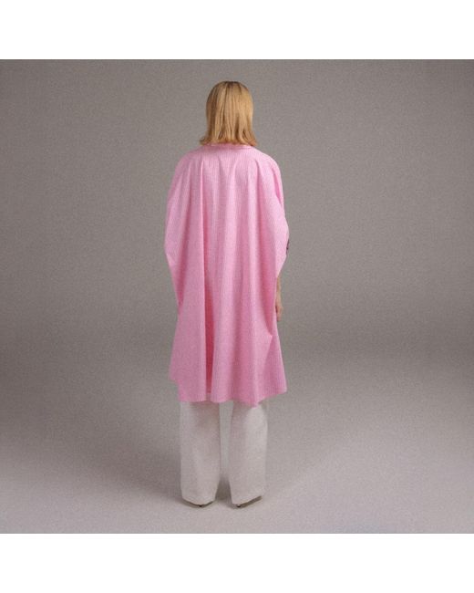 Madebyza Pink Striped Oversized Shirt With Lace Cuff Detail