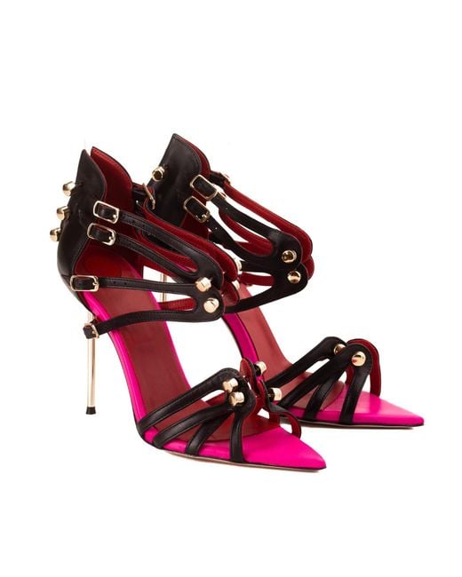 HARDOT Pink F*Ck Me Duo Metallic Sandals
