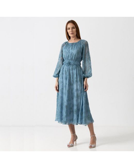 IZABELA MANDOIU Blue Flowing Midi Dress