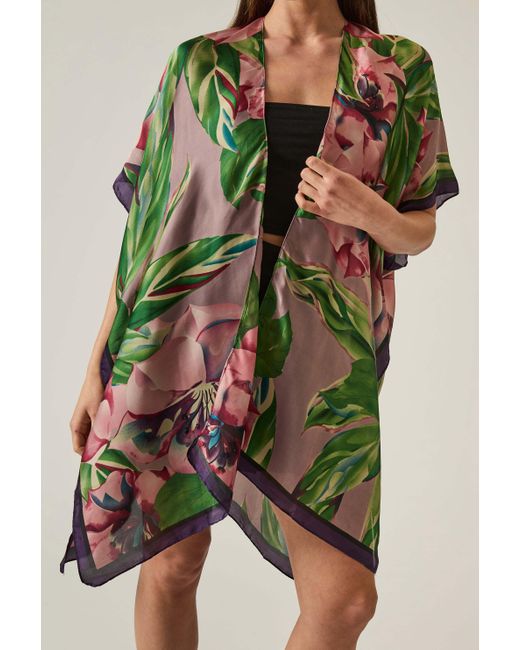James Lakeland Green Floral Kaftan