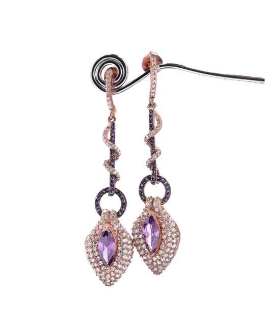 Mineralgems•Studio Pink Rose Snake Earrings