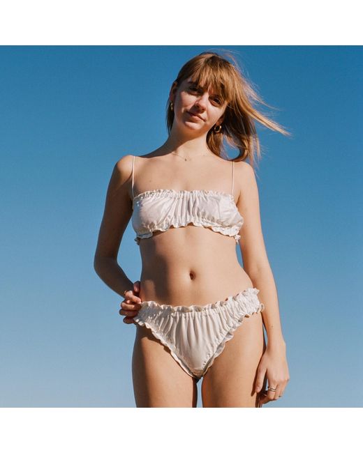 CREASE White Silk Scalloped Briefs