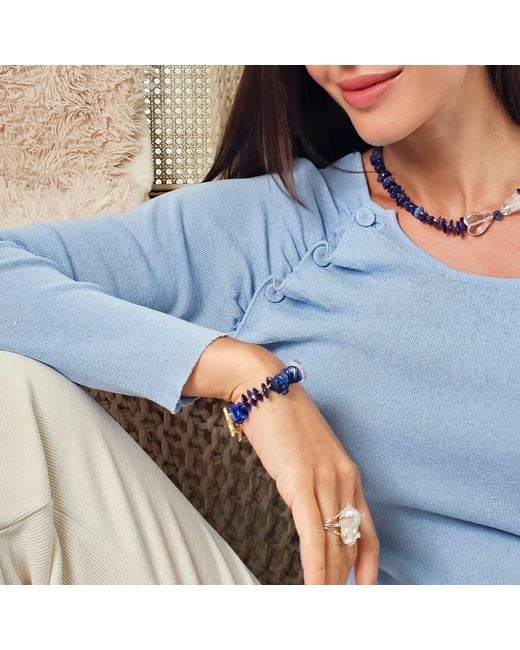 Farra Blue Kyanite With Heart Quartz Bracelet