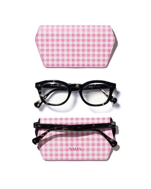Naoa Pink Slim Glasses Case Vichy Print