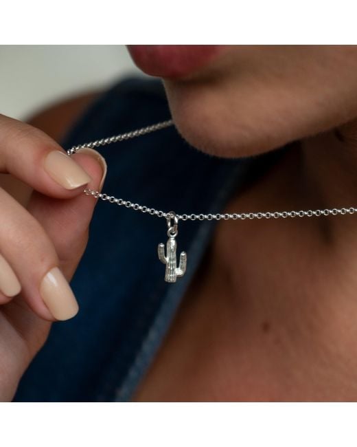 Scream Pretty Metallic Cactus Charm Necklace