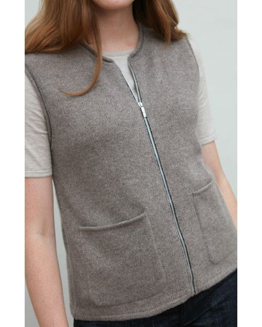 Paul James Knitwear Gray Neutrals Lambswool Larkspur Knitted Gilet