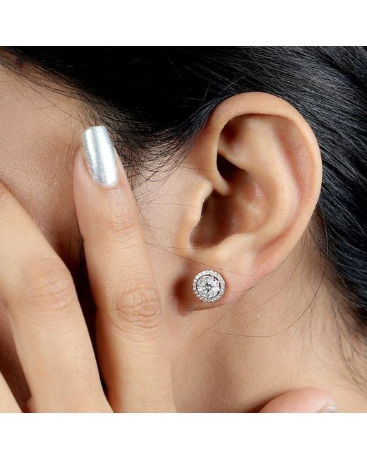 Artisan Brown Natural Diamond In 18k Rose Gold Stud Earrings