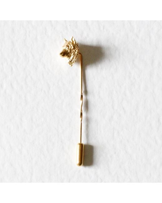 Lee Renee Metallic Wolf Tie Pin/Twist Tie Pin – for men