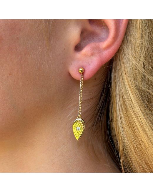Rachel Nathan Metallic Post: Paisley Tear Drop Earrings