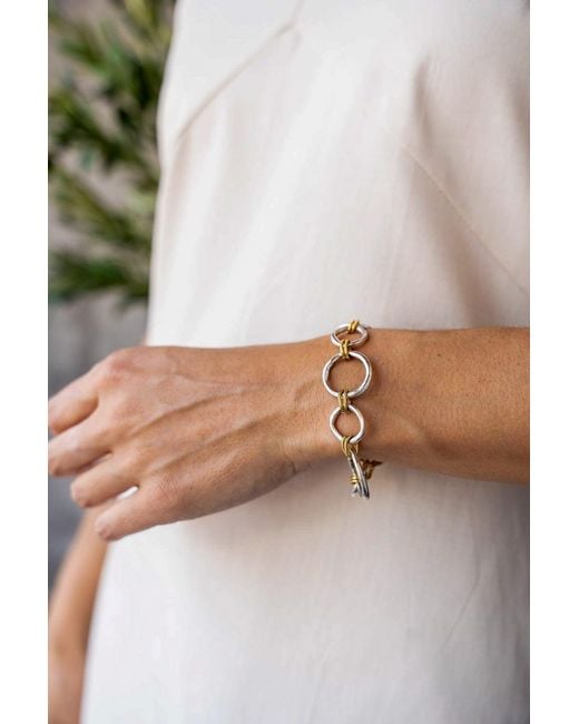 Loni Paul Jewelry Metallic Mixed Metal Sculpted Circle Bracelet