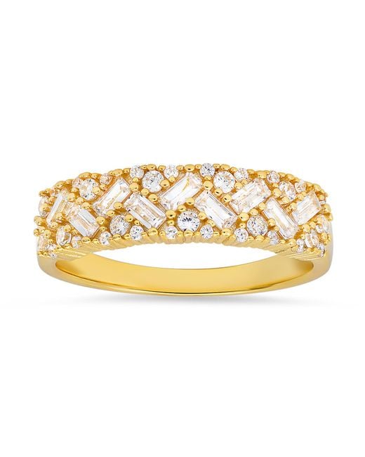 Kylie Harper Metallic Multi Cut Diamond Cz Band Ring