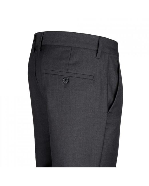 DAVID WEJ Gray Neutrals Aldo Plain Smart Trousers With Belt Loops – Charcoal for men