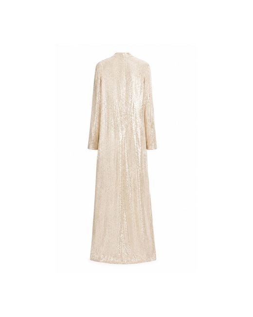 Roqaia Fashion House Natural Neutrals Moon Jacket — Off Long Glitter