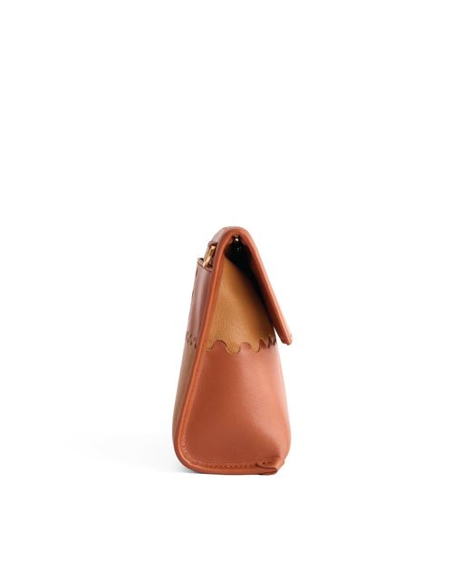 Orange Cube White Square Stitch Messenger Bag