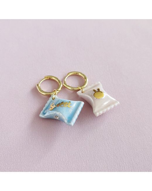 POPORCELAIN Metallic Porcelain Sweet Candy Earrings