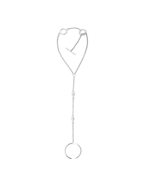 Lucy Quartermaine White Solid Sterling Double Drop Hand Chain