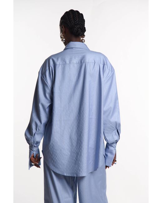 Ofuure Blue Rue Button Up Shirt