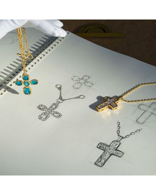Ece London Metallic The Fortuna Cross Necklace