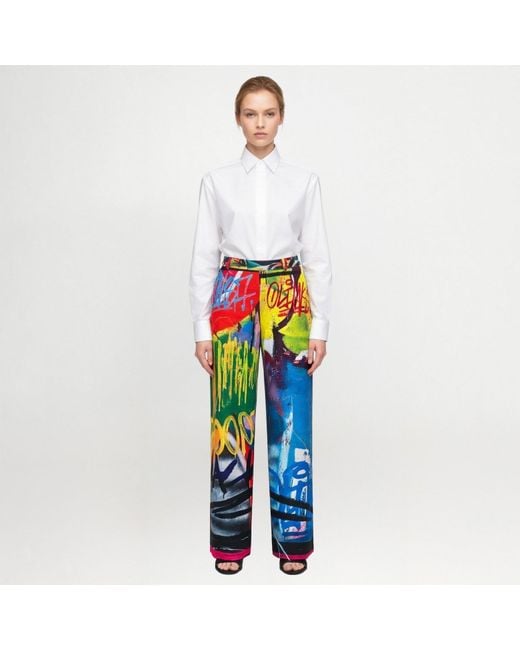 Maxjenny Blue Wide Slouchy Pants