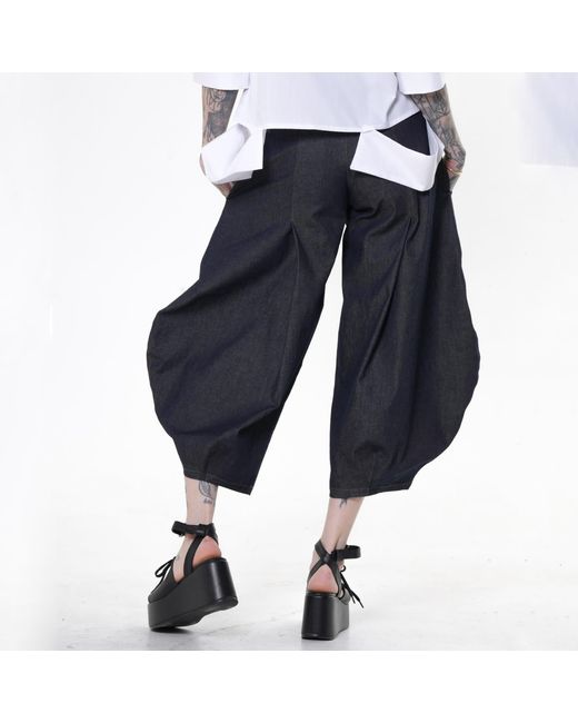 Metamorph Blue Voluminous Leg Denim Trousers