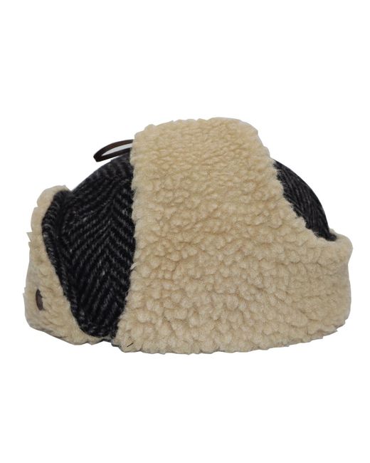 Dasmarca Hats Black Mylo Italian Tweed Wool Trapper Hat With Earflaps for men