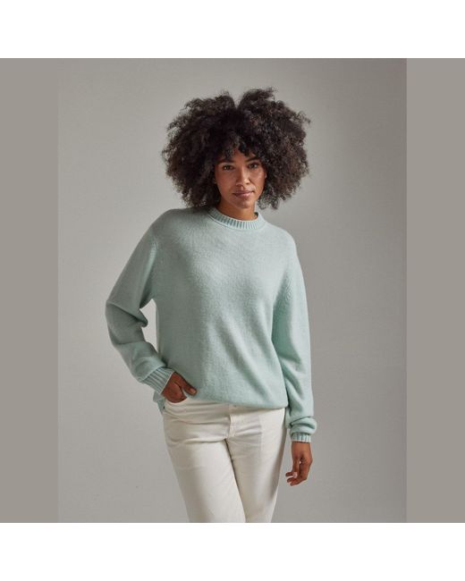 Salts Cashmere Green Lofty Knit Crew Neck Sweater