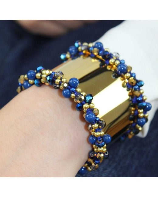 PINAR OZEVLAT Blue Cluster Bangle Sapphire