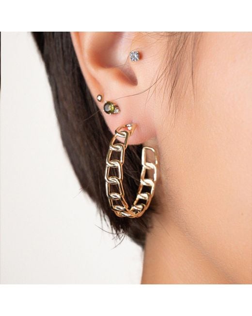 Gold & Honey Metallic Oval Link Hoops