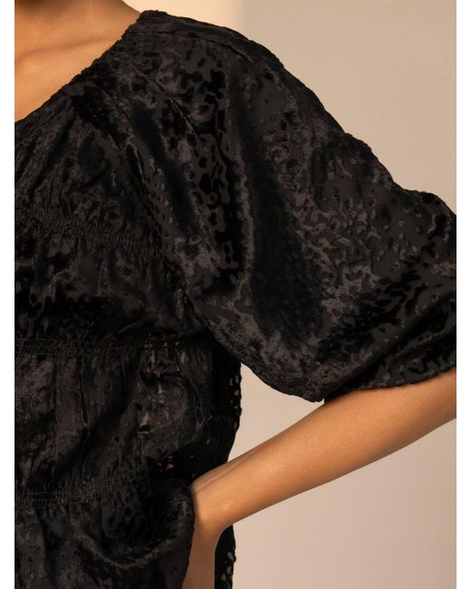 Rose & Nancy Blue Juniper Snake Velvet Blouse
